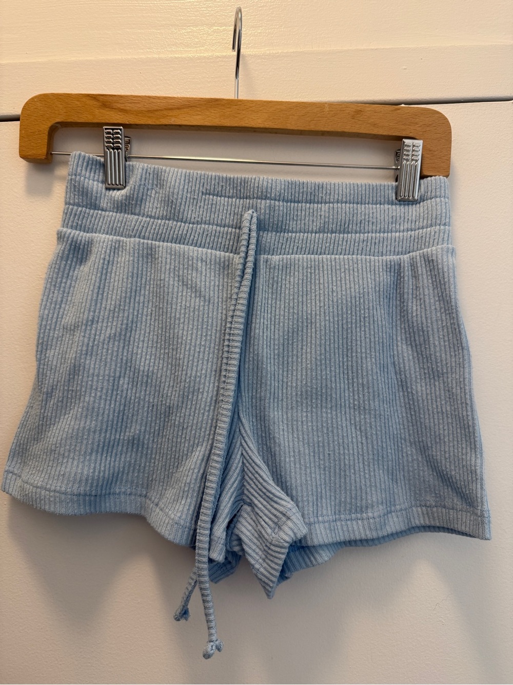 Ribbed Light Blue Pajama Set